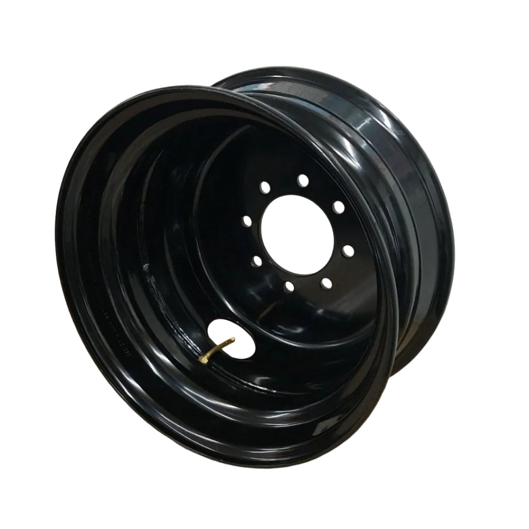 17.5" x 6.75" Steel Dual Wheel 8 on 6-1/2" - 4.76" Pilot - Black