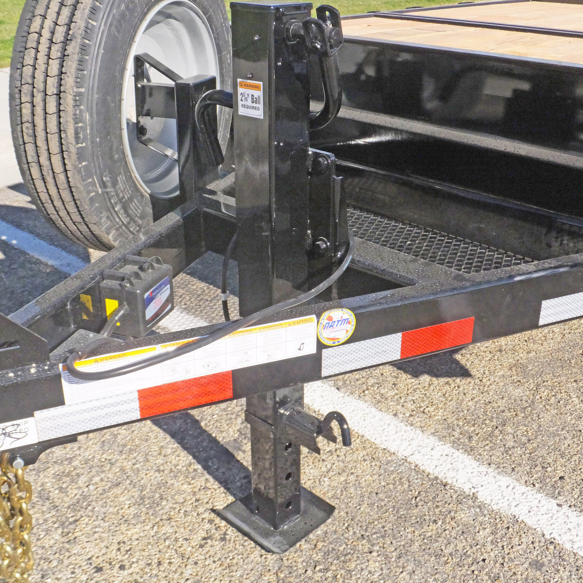12/10,000 lb. Square Side Wind Jack with Adjustable Spring Loaded Drop Leg (Side Pull) - Bolt-On for Deck Over Tilt