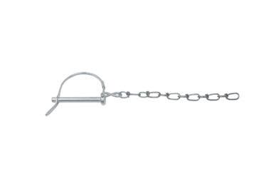 5/16 inch x 2-3/4 inch coupler latch pin with wire snap bail and attached chain for Silver-Lok cast couplers