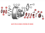 Bearing Kit for 10,000 lb Axles with 25580/387A Bearings, Unitized Oil Seal
