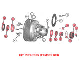 Bearing Kit for 12,000 lb Axles with 28682/3984 Bearings, Unitized Oil Seal