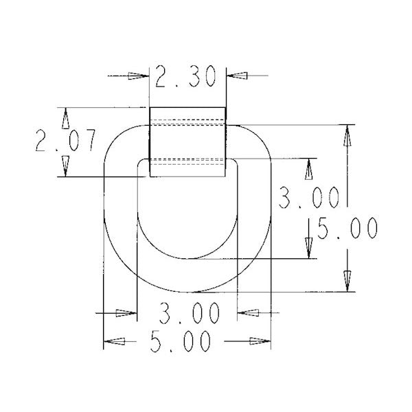 Heavy-Duty Forged D-Ring, 1" Diameter with Weld-On Bracket - Import - view 2