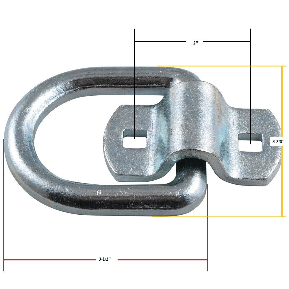 D-Ring, 1/2" Diameter with Bolt on Bracket - view 2