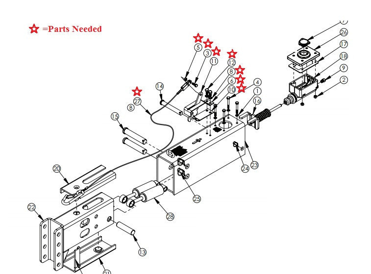 Demco Actuator Replacement Break Away Cable and Lever Kit - view 2