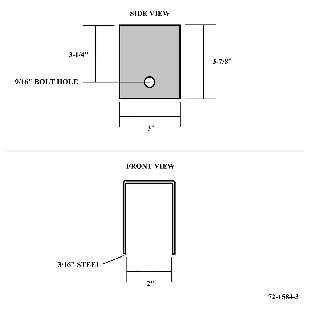 Spring Hanger, Front/Center/Rear for 1-3/4" Wide Eye to Eye Springs - view 3