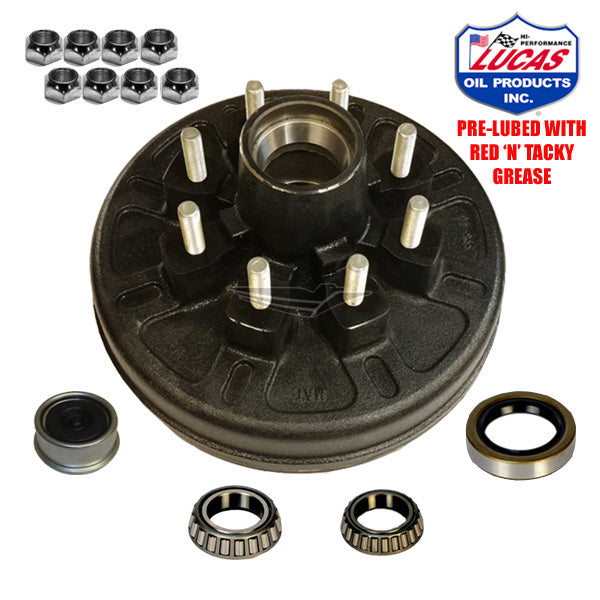 Trailer Brake Hub Drum 12x2 - 8 On 6.5 BC, 7000 Lbs Axle, 1/2 LUG (New, Other)