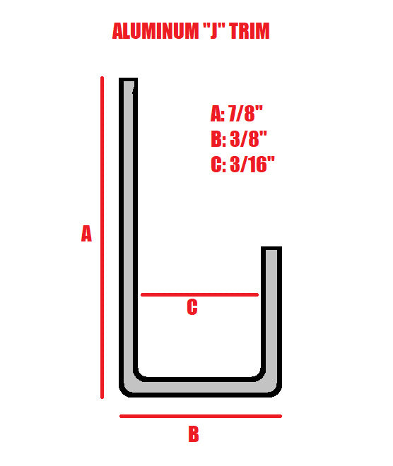 Aluminum "J" Trim 1-Foot - view 3