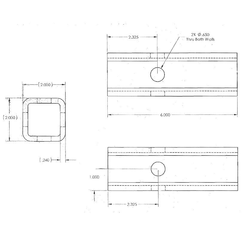 Stabilizer Leg Receiver Tube Insert - 6" - view 2