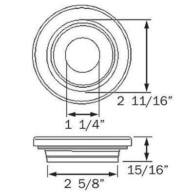 Light Grommet, 2-1/2" Round Black Rubber - view 2