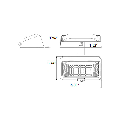 Rectangular Surface Mount Porch Light with Built-In Switch - view 4