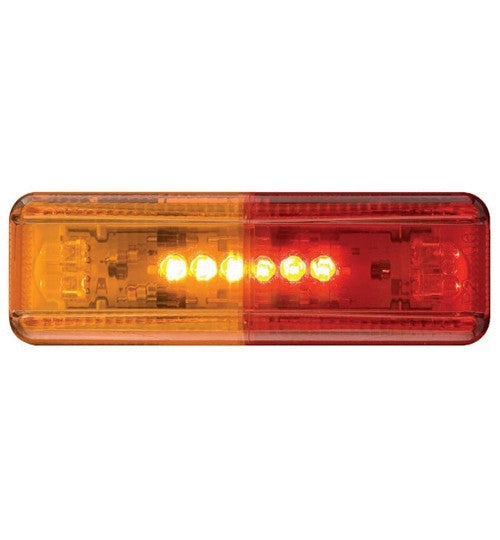 Light Only, 4" x 1" Optronics Rectangle LED Fender Mount Clearance Light - AMBER/RED