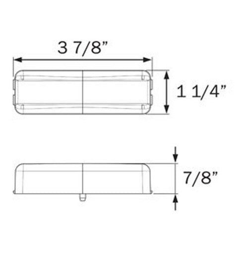 Light Only, 4" x 1" Optronics Rectangle LED Fender Mount Clearance Light - AMBER/RED - view 2