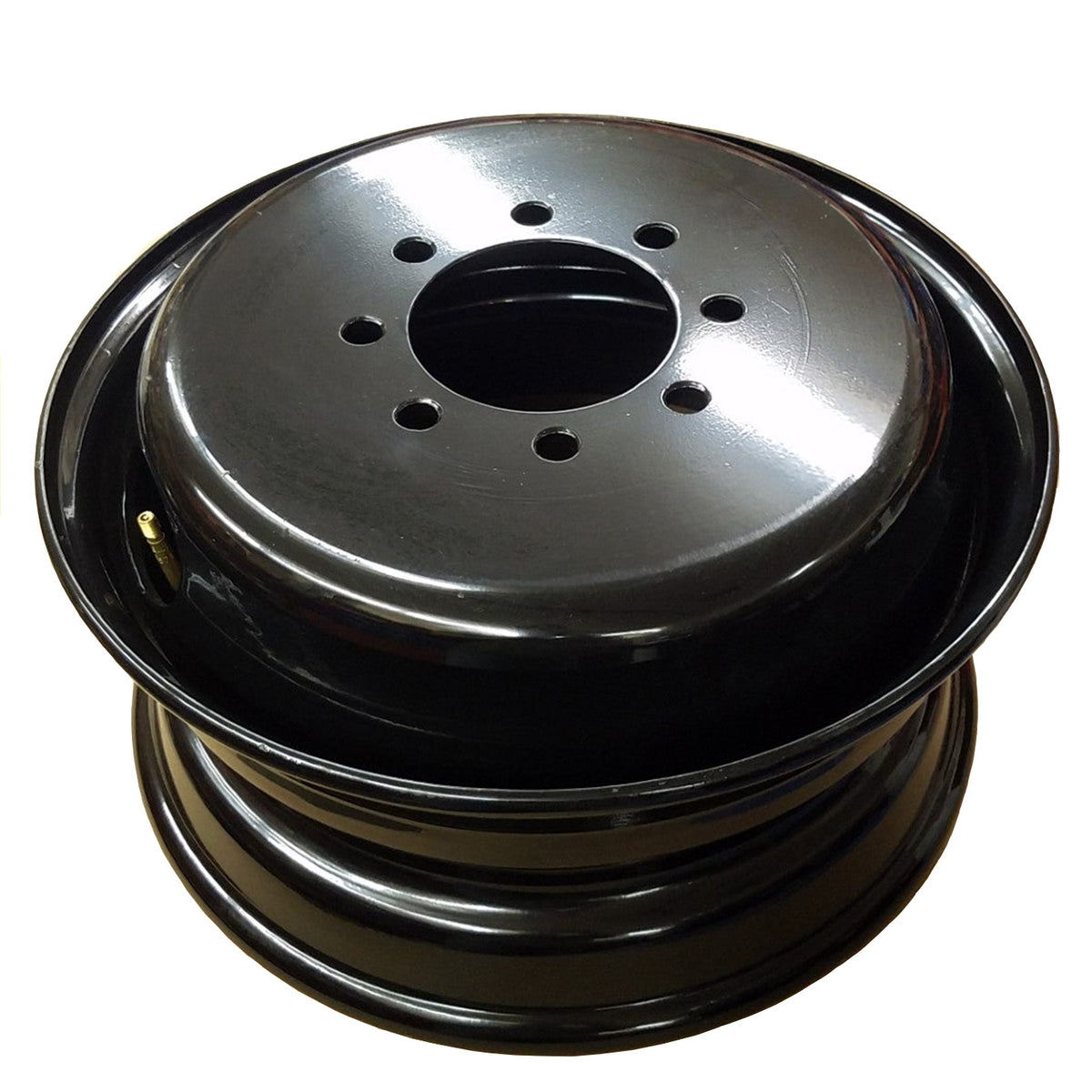 17.5" x 6.75" Steel Dual Wheel 8 on 6-1/2" - 4.76" Pilot - Black - view 3