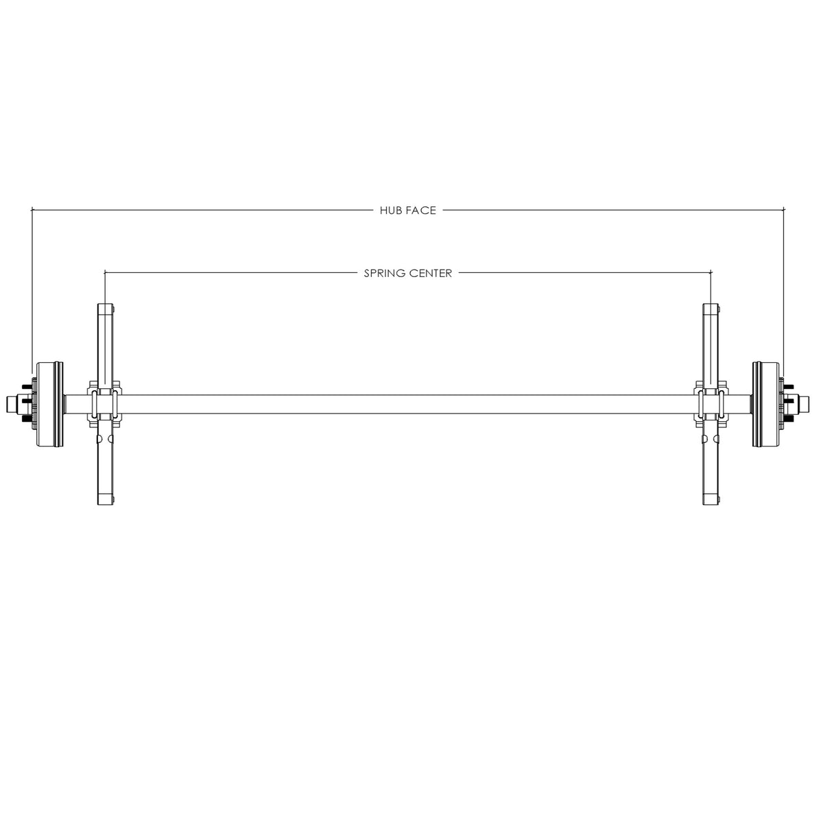 Axle, 3,500 lb. Straight, with Brakes - view 3