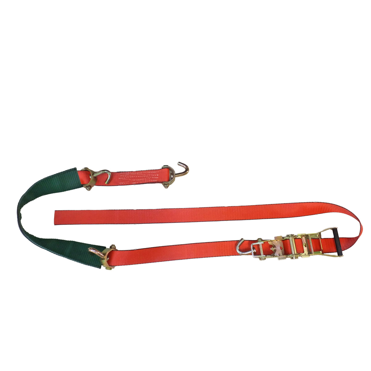 Over the Tire Wheel Strap with Ratchet, 2" x 10', 4 Swivel Hooks, Cordura Sleeve, 3,000 lb. Working Load Limit, Red