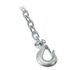 1/4" x 28" Long Trailer Safety Chain with Forged Hook