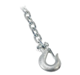 5/16" x 28" Long Trailer Safety Chain with Forged Hook