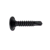Self-Drilling Screw,  #10-16 x 1" 6-Lobe Drive Flat Head Black Finish #3 Point