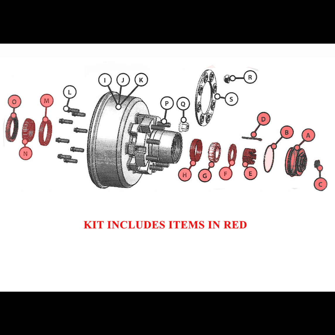 Bearing Kit for 10K lb. Axles with 25580/387A Bearings, Unitized Oil Seal - view 2