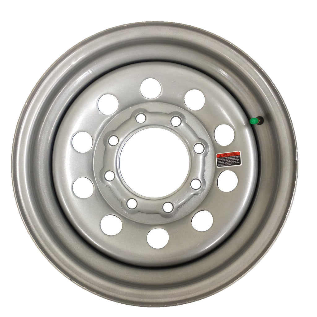 Wheel, 16", 8 Hole, Silver Modular Style
