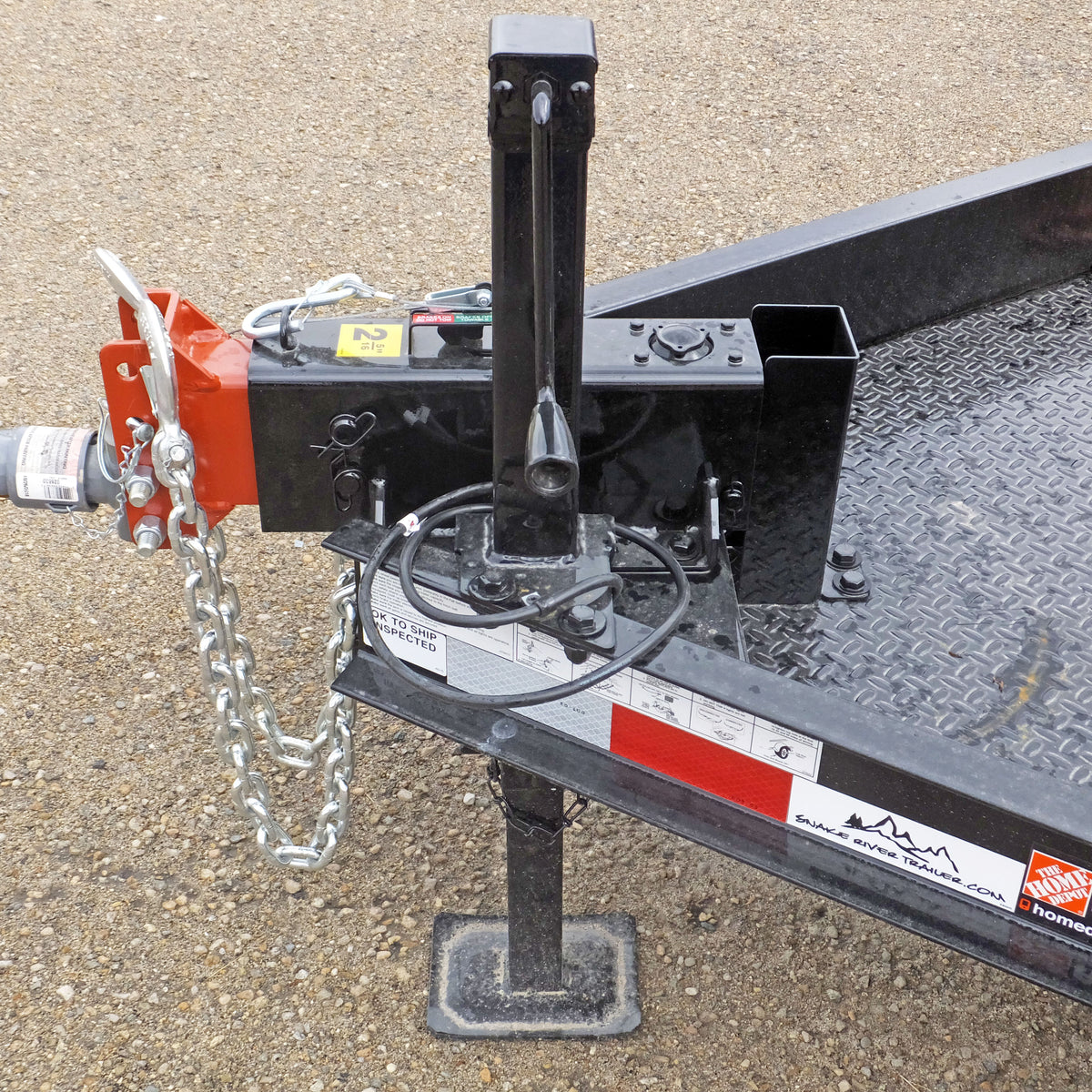 8,000 lb. Side Wind Square Jack with Custom Mounting Bracket (6'x14' FB)