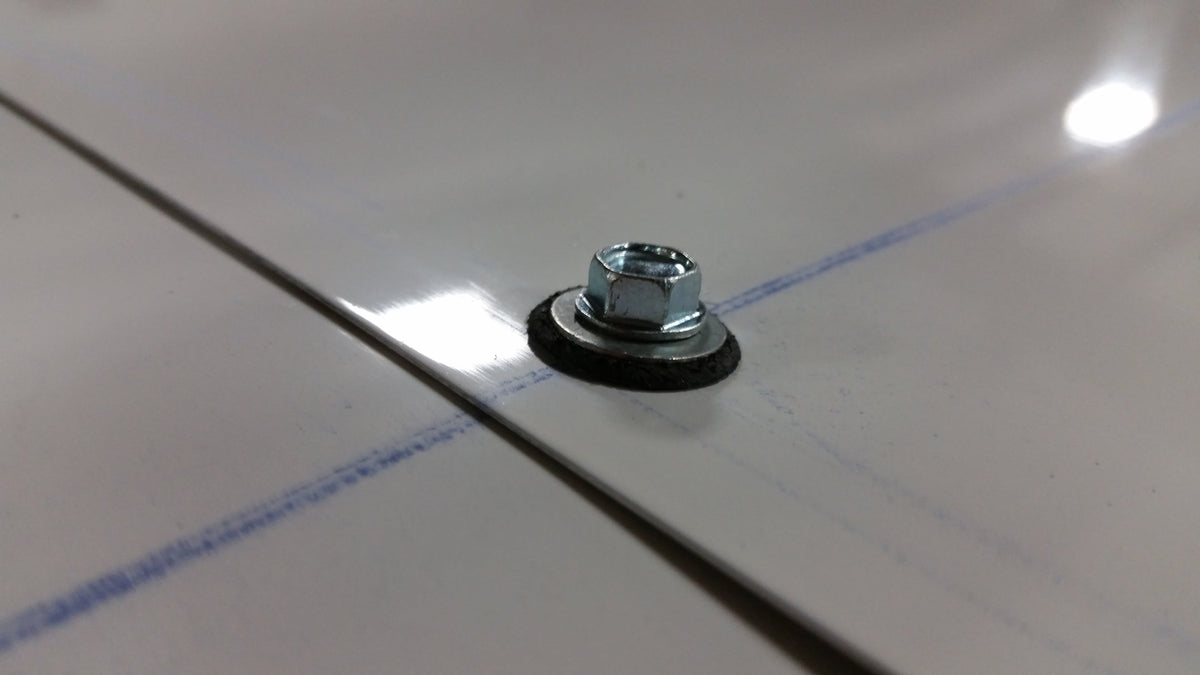 Self-Drilling Screw, #12-14 x 1" Unslotted Indented Hex Washer Head With Neoprene Washer - view 2
