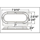 6" Oval LED Trailer Stop/Tail/Turn Light (10 Red Diodes)