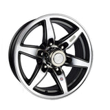 Wheel, 15", 6 Hole, Aluminum Bobcat in Black