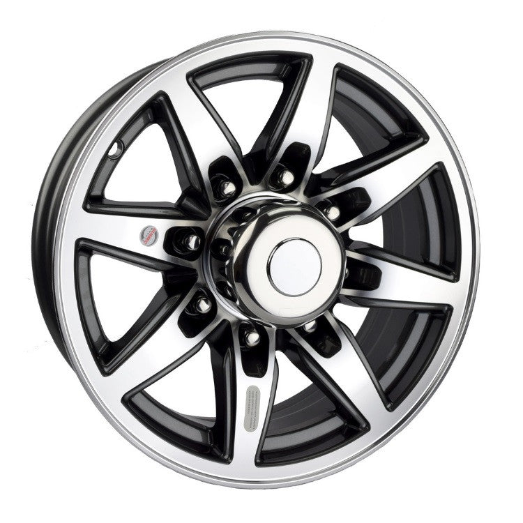 Wheel, 16", 8 Hole, Aluminum Bobcat in Black