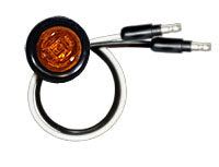 3/4" Round LED Clearance/Marker Light w/ Male Bullet Connectors - AMBER