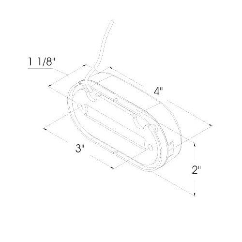 Oval Clearance Light - RED - view 2