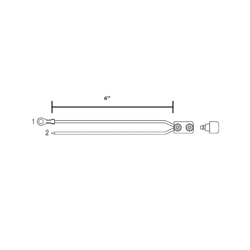 Light Plug, Two Prong for 2" Round Clearance/Marker Lights - 6" Long - view 2