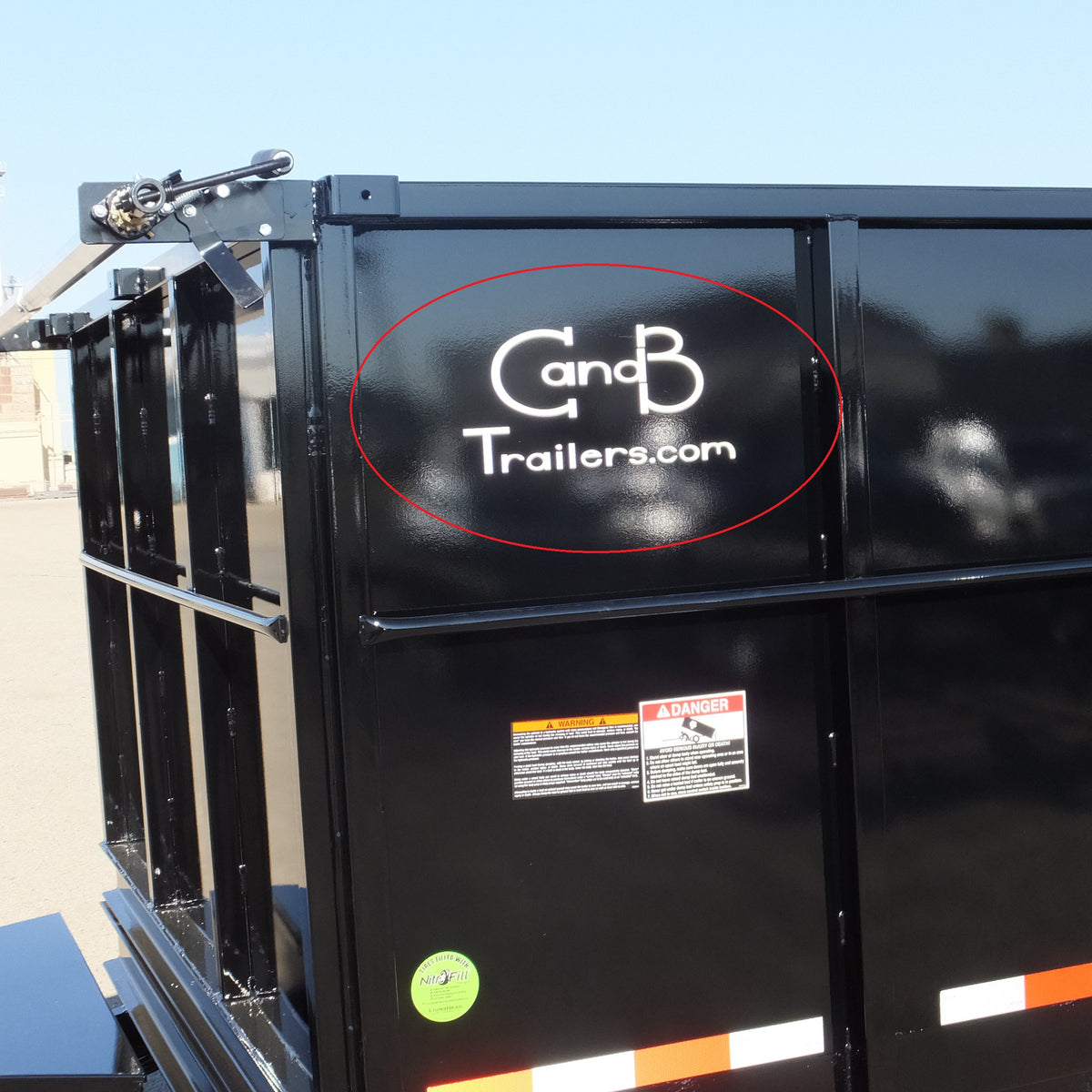 Decal, C and B Trailers - 8" x 16" White - view 2