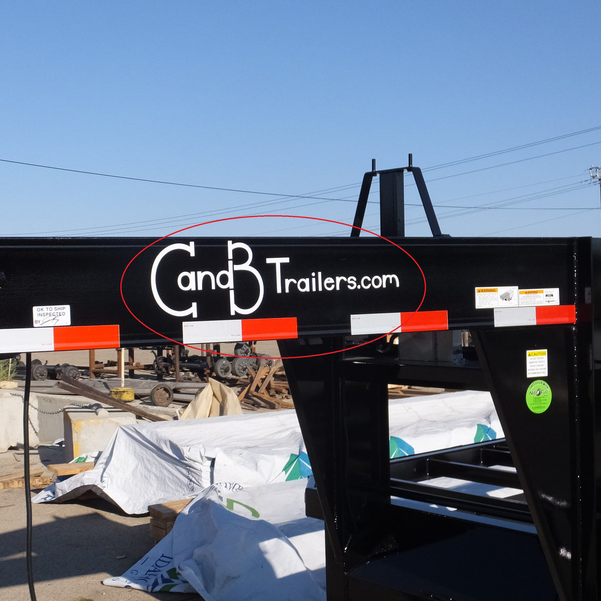 Decal, C and B Trailers - 7" x 27" White - view 2
