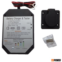 Panel Mount Battery Charger with Battery Tester - 1.5 Amps