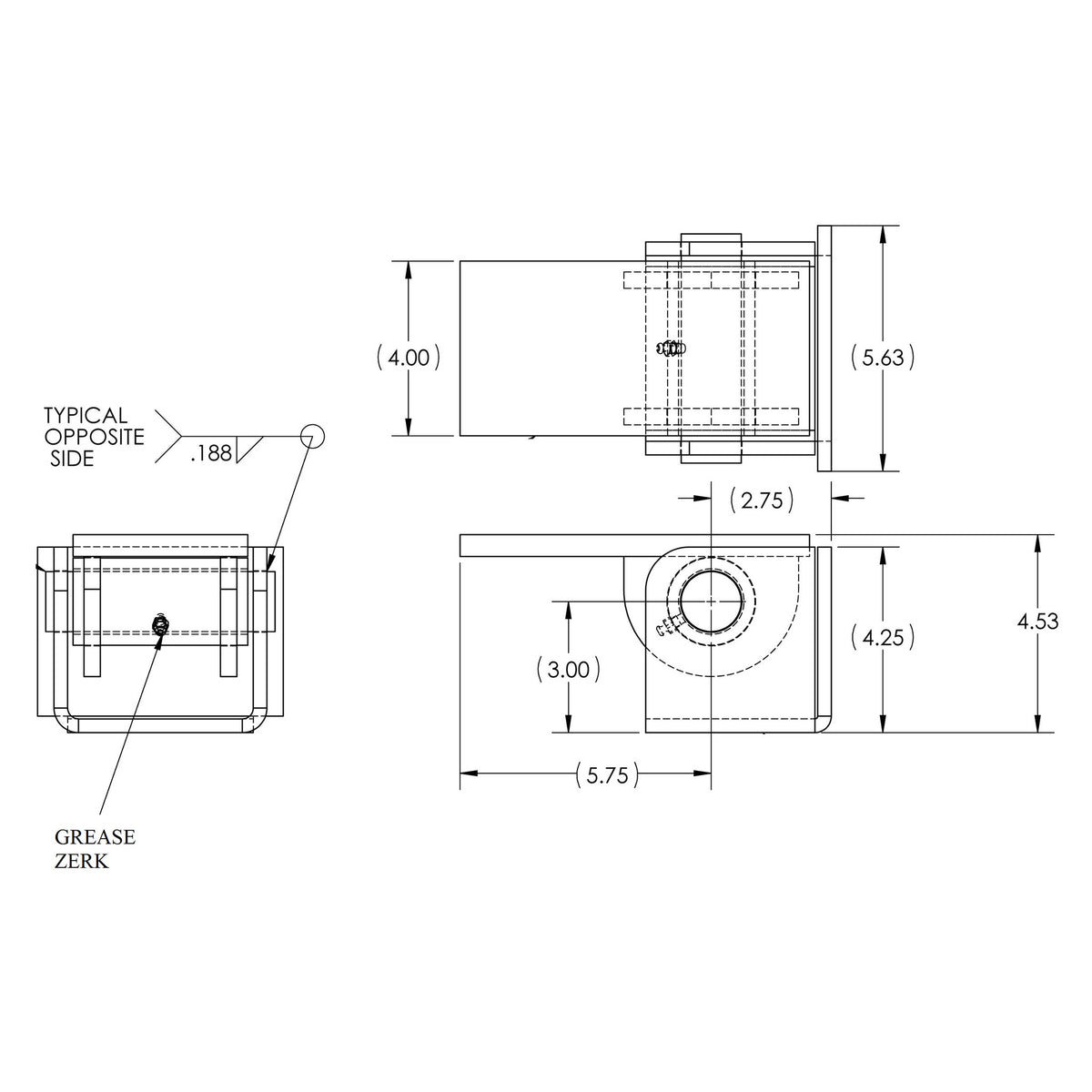Hinge, Dump Body Large - Power Hoist - view 2