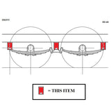 Spring Hanger, Front/Center/Rear for 1-3/4" Wide Eye to Eye Springs