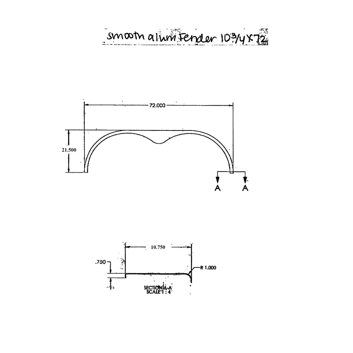 Fender - 10-3/4" x 72" Tandem Axle Teardrop (Aluminum) - view 3