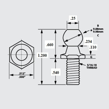 Gas Spring/Shock Ball Stud - view 2