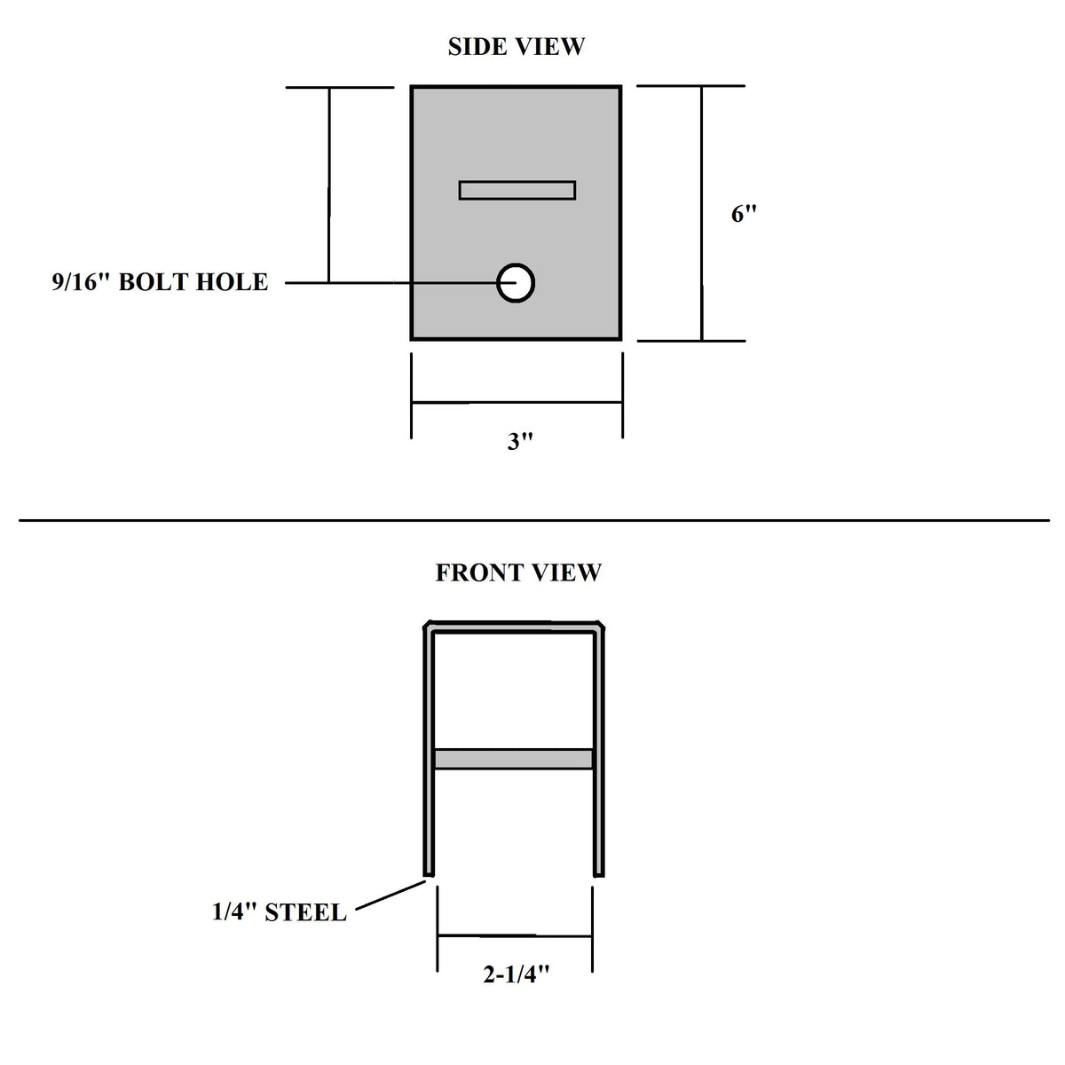 Spring Hanger, Rear for 2" Wide Slipper Springs - view 2
