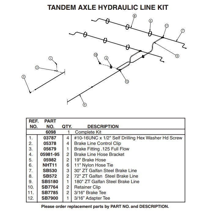 Hydraulic Brake Line Kit for Spring Tandem Axle Trailers - Drum Brakes - view 3