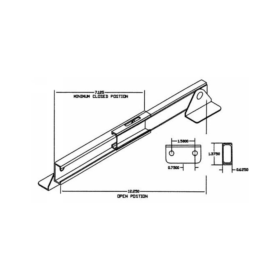 Lid Prop, Telescoping 12-1/4" Open/Extended Length - view 2
