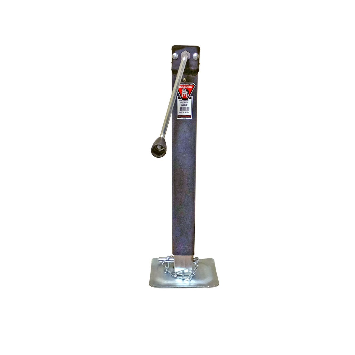 8,000 lb. Square Side Wind Jack with Adjustable Drop Leg - Direct Weld