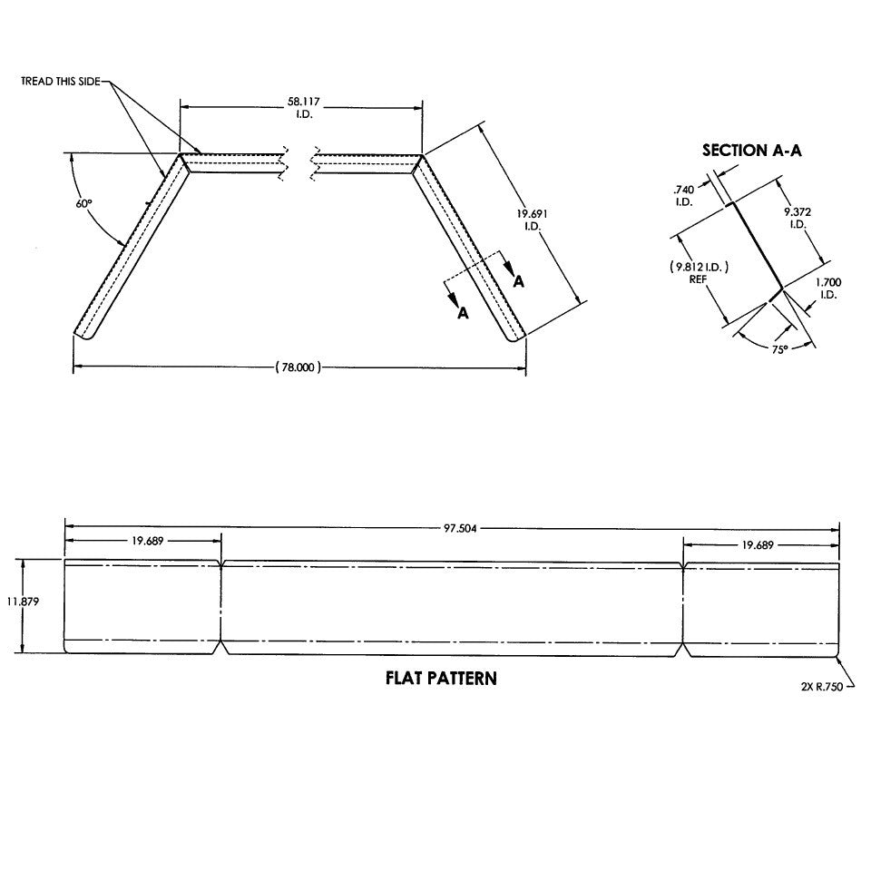 Fender - 9-3/8" x 78" Tandem Axle Jeep Style (Steel) - view 2