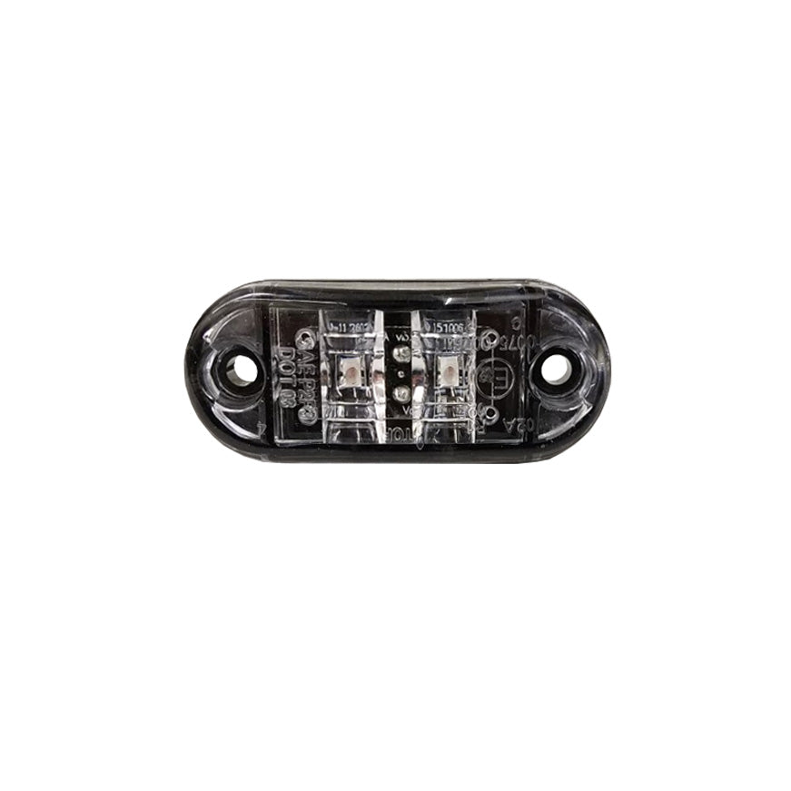 2-1/2" Oval LED Clearance/Marker Light CLEAR/RED (2 Diodes)