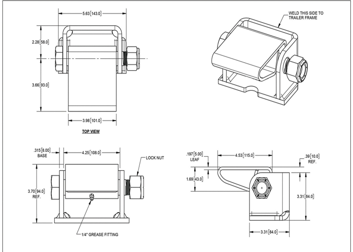 Hinge, Dump Body - Wet Bolt - view 2