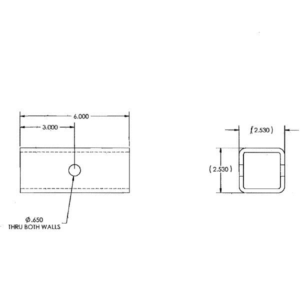 Stabilizer Leg Receiver Tube - 6" - view 2