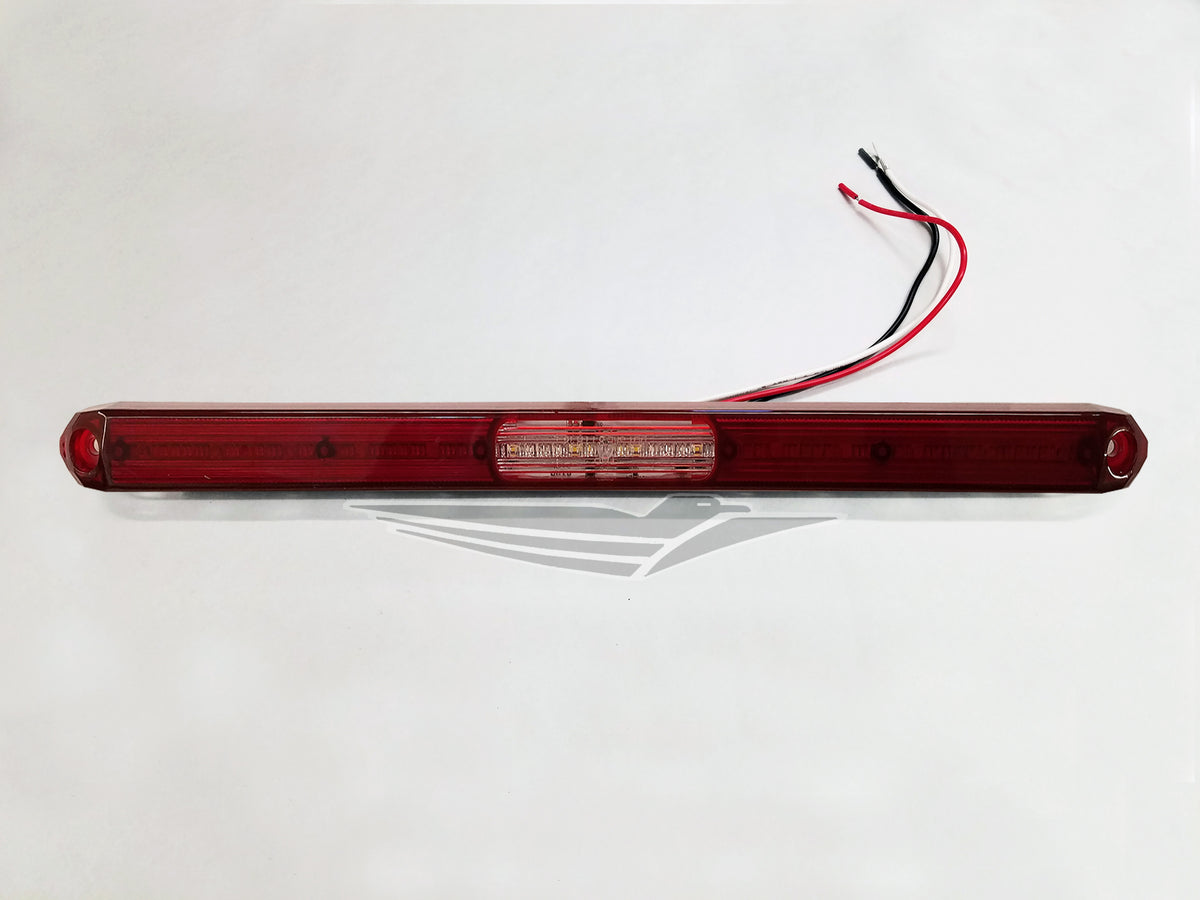 Tail Light Bar, 15-1/2" LED Stop/Turn/Tail/Backup Light - RED/CLEAR