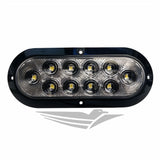 6" Oval LED Trailer Stop/Tail/Turn Light (10 Red Diodes)