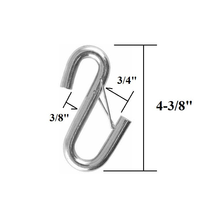 Safety Hook - 7/16" Zinc Plated with Latch - view 2